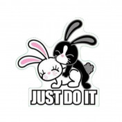 STICKER LETHAL THREAT MINI NASTY RABBIT JUST DO IT (60x80mm) 0757785000175