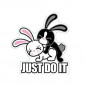 STICKER LETHAL THREAT MINI NASTY RABBIT JUST DO IT (60x80mm) 0757785000175