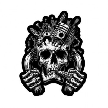 AUTOCOLLANT/STICKER LETHAL THREAT MINI TETE DE MORT MOTEUR (60x80mm) 7577850019500