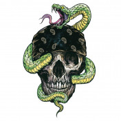 STICKER LETHAL THREAT MINI SNAKE SKULL (60x80mm) 7577850028270