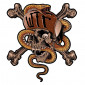 AUTOCOLLANT/STICKER LETHAL THREAT WTF SNAKE SKULL (60x80mm)