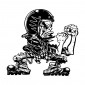 AUTOCOLLANT/STICKER LETHAL THREAT MINI FIGHTING BIKER (60x80mm)