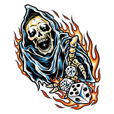 STICKER LETHAL THREAT MINI DICE REAPER (60x80mm)