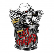 AUTOCOLLANT/STICKER LETHAL THREAT MINI GET TRASHED SKELETON (60x80mm) 7577850025060