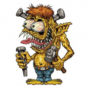 STICKER LETHAL THREAT MINI SKOOL OF HARD KNOCKS MONSTER (60x80mm) 0757785002575