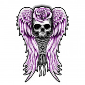 AUTOCOLLANT/STICKER LETHAL THREAT MINI CORSET SKULL (60x80mm) 7577850024070