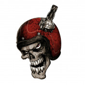 STICKER LETHAL THREAT MINI WHISKEY BIKER SKULL (60x80mm) 7577850024520