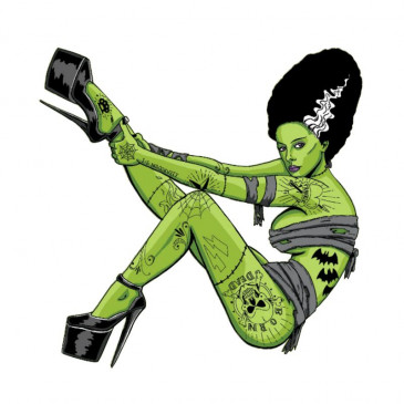 STICKER LETHAL THREAT MINI BRIDE OF FRANKENSTIEN (60x80mm)..