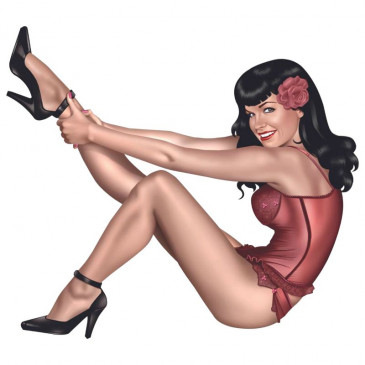 STICKER LETHAL THREAT MINI CLASSIC PIN UP GIRL (60x80mm)