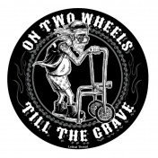 STICKER LETHAL THREAT MINI ON TWO WHEELS TIL THE GRAVE (60x80mm) 7577850023150