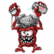 STICKER LETHAL THREAT MINI V-TWIN MONSTER (60x80mm) 7577850022920