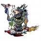 AUTOCOLLANT/STICKER LETHAL THREAT MINI SPACESHIP MONSTER (60x80mm)