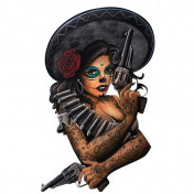 AUTOCOLLANT/STICKER LETHAL THREAT MINI BANDIDO GIRL (60x80mm) 7577850019980