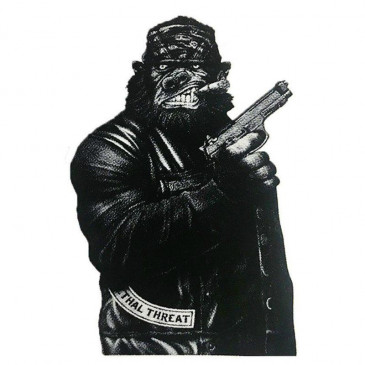 STICKER LETHAL THREAT MINI GORILLA GUN (60x80mm)