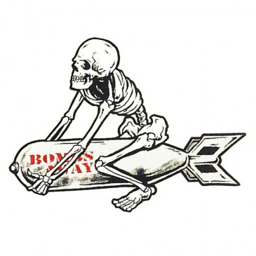 STICKER LETHAL THREAT MINI BOMBS AWAY SKELETON (60x80mm) 7577850017070