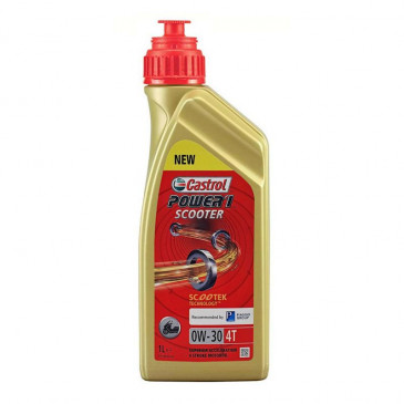 HUILE MOTEUR 4 TEMPS CASTROL POWER 1 SCOOTER 4T 0W30 (1 L) 100% SYNTHETIQUE 