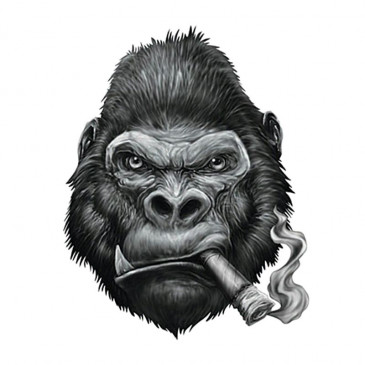 AUTOCOLLANT/STICKER LETHAL THREAT MINI VILAIN GORILLE CIGARE (60x80mm) 7577850010730