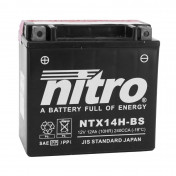 BATTERIE 12V 12 Ah NTX14H-BS NITRO MF SANS ENTRETIEN AVEC PACK ACIDE (Lg150xL87xH145mm)