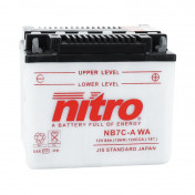 BATTERY 12V 8 Ah NB7C-A WA NITRO - WITH MAINTENANCE SUPPLIED WITH ACID PACK (Lg130xWd90xH116) (EQUALS YB7C-A)