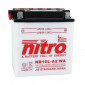 BATTERY 12V 11 Ah NB10L-A2 WA NITRO - WITH MAINTENANCE SUPPLIED WITH ACID PACK (Lg135x90x145) (EQUALS YB10L-A2) 5414837145226