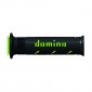 GRIP - DOMINO ORIGINAL- ON ROAD A250 BLACK/GREEN OPEN END (PAIR) 120-125 mm.
