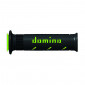 REVETEMENT POIGNEE DOMINO MOTO ON ROAD A250 NOIR/VERT OPEN END 120-125mm (PAIRE)