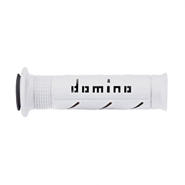 GRIP - DOMINO ORIGINAL- ON ROAD A250 WHITE/BLACK OPEN END (PAIR) 120-125 mm.