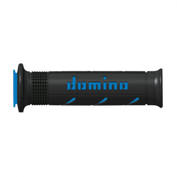 GRIP - DOMINO ORIGINAL- ON ROAD A250 BLACK/BLUE OPEN END (PAIR) 120-125 mm.