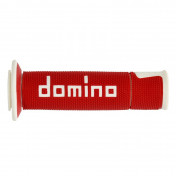 GRIP - DOMINO ORIGINAL- ON ROAD A450 RED/WHITE OPEN END (PAIR).