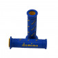 GRIP - DOMINO ORIGINAL- ON ROAD A250 BLUE/YELLOW OPEN END (PAIR) 120-125 mm.