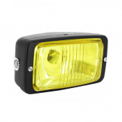 PHARE/PROJECTEUR CYCLO UNIVERSEL RECTANGLE NOIR VITRE JAUNE DIAM 140 mm (AMPOULE BA20D) -SELECTION P2R- 3701213421626