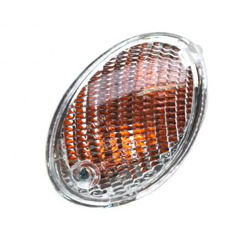 CLIGNOTANT SCOOT ADAPTABLE MBK 50 OVETTO 2003>2007/YAMAHA 50 NEOS 2003>2007 AV GAUCHE TRANSPARENT (HOMOLOGUE CE) (5RN-H3310-00) -SELECTION P2R- 8430525083431