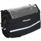 HANDLEBAR BAG FOR BICYCLE - NEWTON N2 - BLACK -CLIP FASTENING Ø 25.8/31.8 WITH MAP CASE+REFLECTIVE TAPES (Lg24,5xL17xH14)