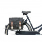 DOUBLE BAG FOR BICYCLE - REAR - BASIL BOHEME 35L BLACK/CREAM - ON LUGGAGE RACK WITH VELCRO TAPES (37x15x37cm)