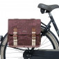 DOUBLE BAG FOR BICYCLE -REAR- BASIL BOHEME 35L FIG RED - ON REAR LUGGAGE RACK WITH VELCRO TAPES (37x15x37cm)