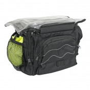 HANDLEBAR BAG FOR BICYCLE - NEWTON N4 BLACK - CLIP-ON Ø 25.8/31.8 - WITH MAP CASE (Lg30xL19xH21) 3700948167274