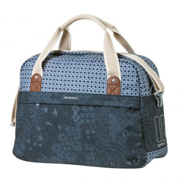 SAC A MAIN VELO BASIL BOHEME 18L BLEU INDIGO FIXATION RAPIDE HOOK-ON SUR PORTE BAGAGE AVANT/ARRIERE (44x17x31cm)