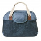 SAC A MAIN VELO BASIL BOHEME 18L BLEU INDIGO FIXATION RAPIDE HOOK-ON SUR PORTE BAGAGE AVANT/ARRIERE (44x17x31cm)