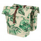 DOUBLE BAG FOR BICYCLE - REAR - BASIL EVERGREEN 28/38Lt BEIGE - WITH LEATHER STRAPS- VELCRO TAPES ON CARRIER (28x16x35cm) 8715019180828