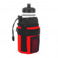 BOTTLE CAGE/CUP HOLDER -EMFISS BLACK/RED - FITS ANY BIKE WITH VELCRO STRAPS. 3700948233474