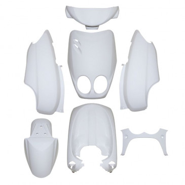 CARROSSERIE/CARENAGE SCOOT ADAPTABLE MBK 50 OVETTO 2002>2007/YAMAHA 50 NEOS 2002>2007 BLANC BRILLANT (KIT 7 PIECES) -P2R- 3700948046708