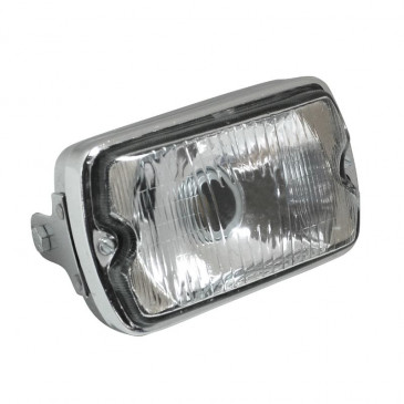 HEADLIGHT FOR MOPED - UNIVERSAL (CHROME RECTANGLE SHAPED) -SELECTION P2R- 3701213401697