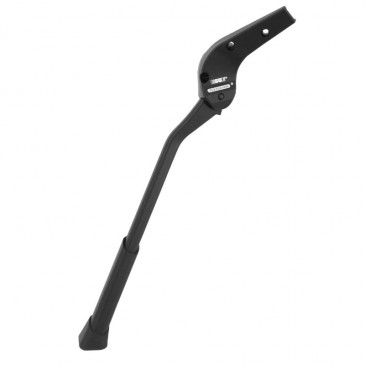 BEQUILLE VELO LATERALE ARRIERE PLETSCHER REGLABLE 26-29" (210 à 375mm) FIXATION BASE-HAUBAN ALU NOIR - SUPPORTE 50KGS