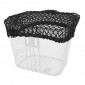 PROTECTIVE NET FOR FRONT STEEL MESH BASKET - WITH 2 FASTENERS : S-M. (FOR BASKET SIZE 350X300mm MAX)