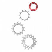 KIT 3 PIGNONS SUNRACE POUR CASSETTE 10V. 11-13-15 METALLIC ARGENT AVEC CONTRE ECROU BLOCAGE 4710944264166