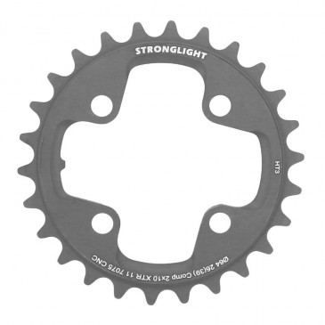 PLATEAU VTT 4BRA D.64 POUR SHIMANO XTR M980 STRONGLIGHT HT3 DOUBLE 26DTS INTERIEUR NOIR (POUR EXTERIEUR 39DTS) NON FILETE 10V. 3700223717576
