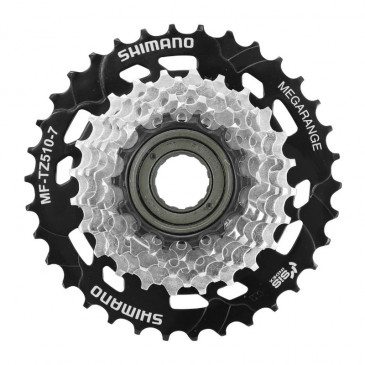 ROUE LIBRE 7V. SHIMANO TZ-510 14-34 MEGARANGE ARGENT/NOIR 4550170617691
