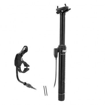 TIGE DE SELLE VTT TELESCOPIQUE SWITCH ALU NOIR DIAM. 31,6 L400mm (REGLAGE PAR CABLE EXTERNE 0/125mm) FIXATION CINTRE 8013271247465