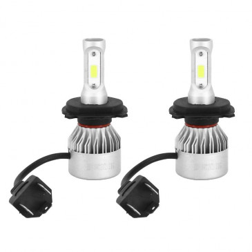 AMPOULE/LAMPE A LED H4 12V CULOT P43t 8000 LUMENS 6500K AVEC VENTILATEUR DE REFOIDISSEMENT ALU (CODE/PHARE) (VENDU PAR 2 ) -SELECTION P2R- 5901508541611