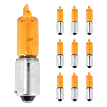 LIGHT BULB MINI HALOGEN H21W 12V 21W -Foot BAX9s ORANGE (Turn Lights). (SOLD PER 10). -SELECTION P2R-